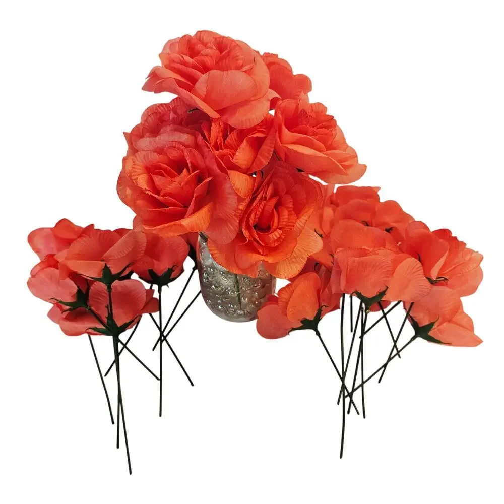 Artificial Coral Silk Roses 3
